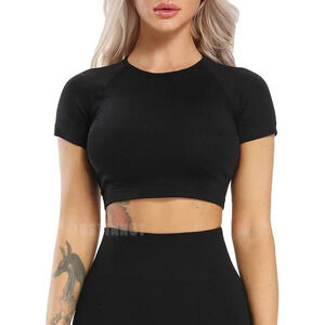 Women Black Long Sleeves Tank Tops Athletic Shirts Tight Shirts Women Clothes